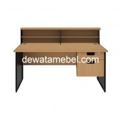 Office Table Size 140 - EXPO MP 140 + MP H02 + MP RC 140 / Beech 